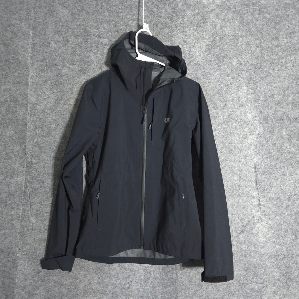 Outdoor Research Dryline Rain Jacket Womens Small Black Waterproof Shell 87613